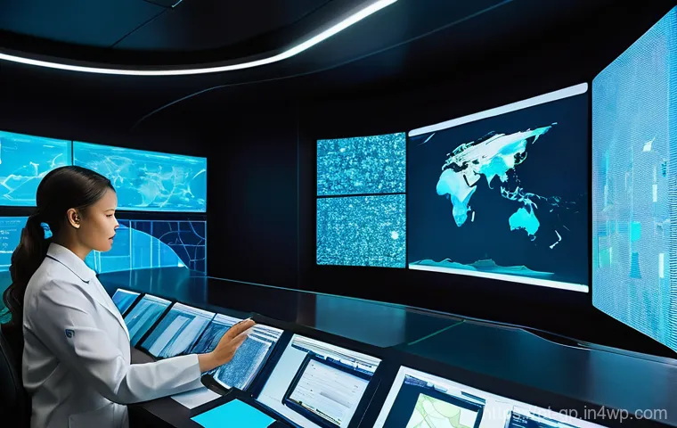 기상조절 기술의 안전성 확보 방안 - **Prompt:** A group of diverse scientists, dressed in modern, functional workwear, are in a highly a...